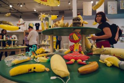 Hundreds of banana items were displayed throughout the exhibition